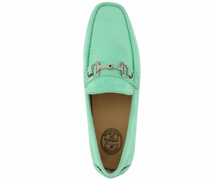 Amali Walken 2 Men’s Mint Green Suede Driving Loafers