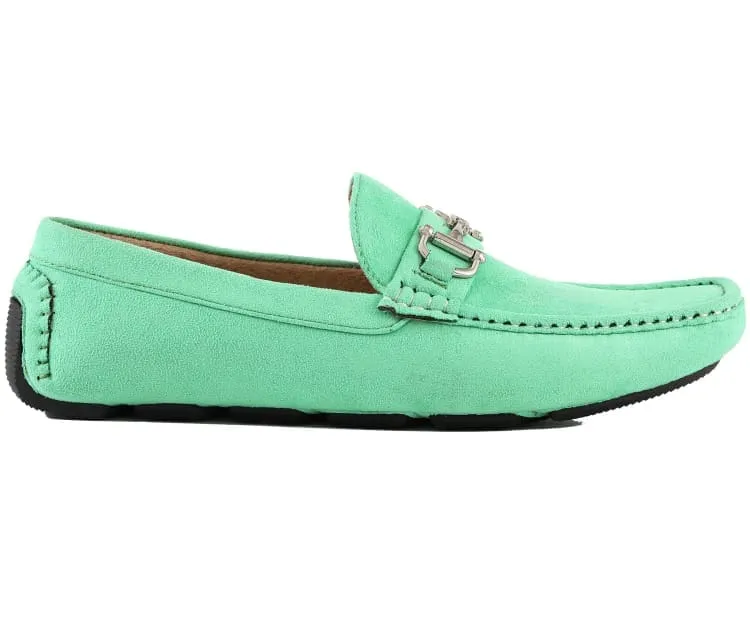 Amali Walken 2 Men’s Mint Green Suede Driving Loafers
