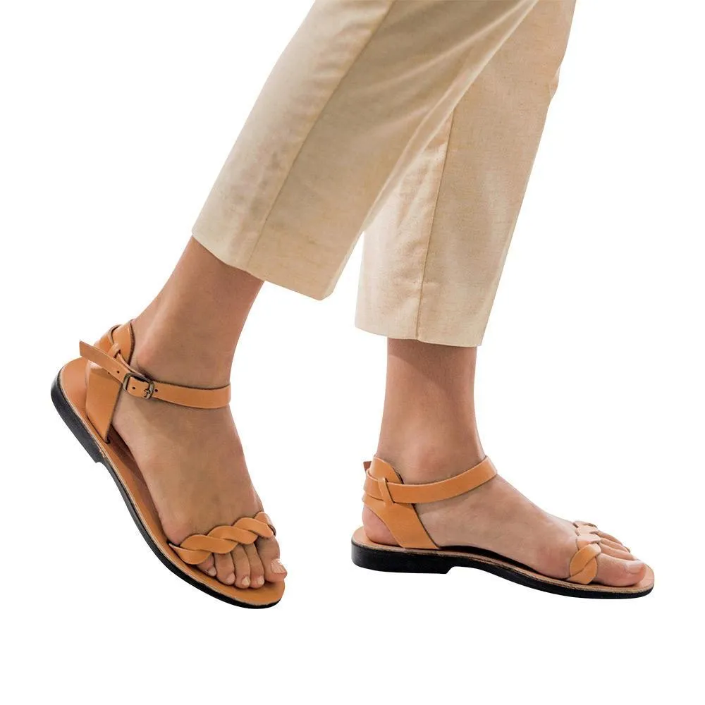 Arden - Leather Ankle Strap Sandal | Tan