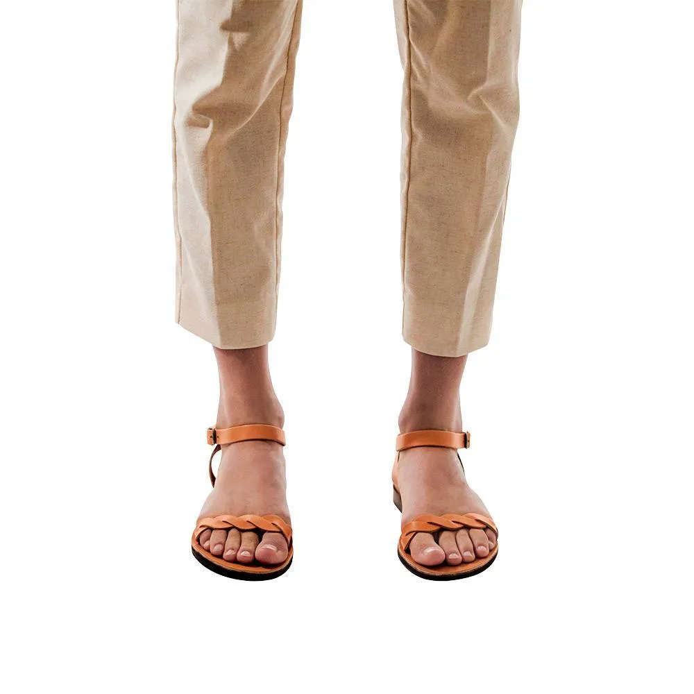 Arden - Leather Ankle Strap Sandal | Tan