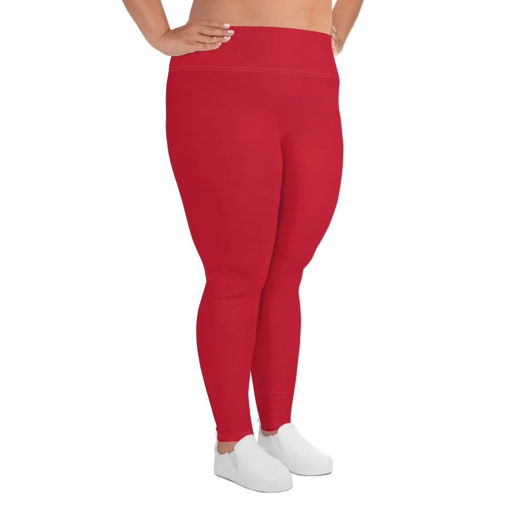 Athletic Apparatus Red White logo White stitch Plus Size Leggings