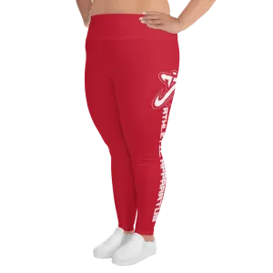 Athletic Apparatus Red White logo White stitch Plus Size Leggings