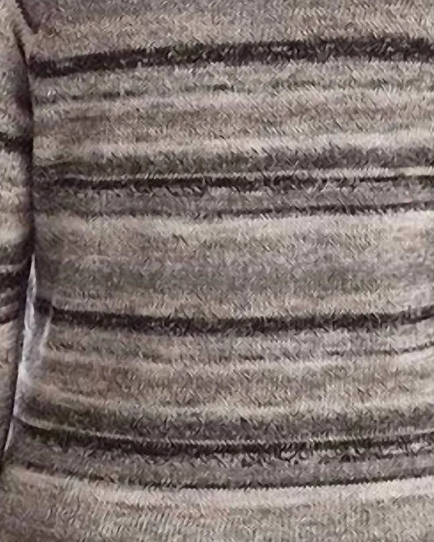 Bethany Striped Sweater W/ Scarf in Black Multi | Black Multi