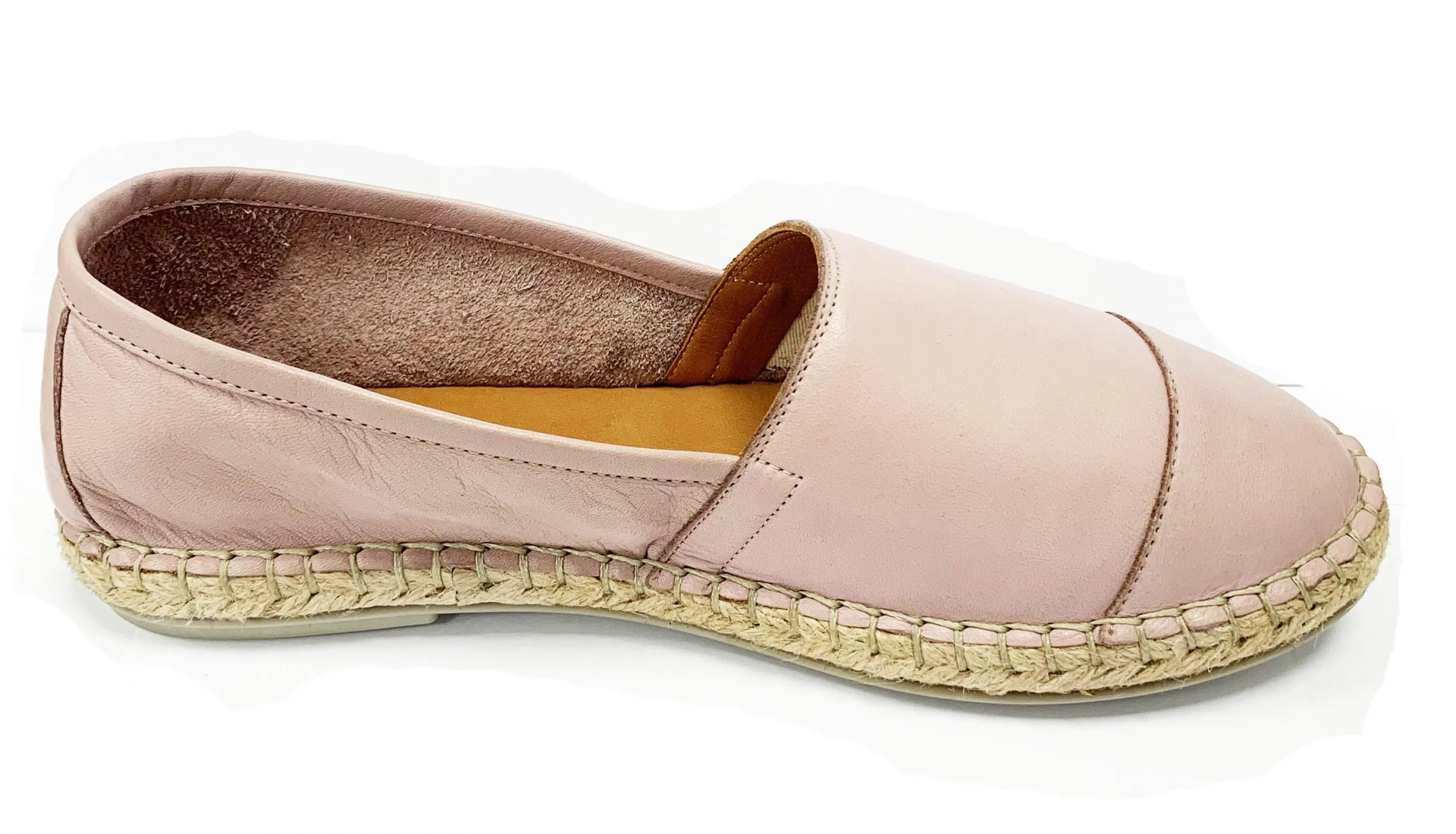Bueno Womens Nars Leather Espadrilles - New Skin Pink
