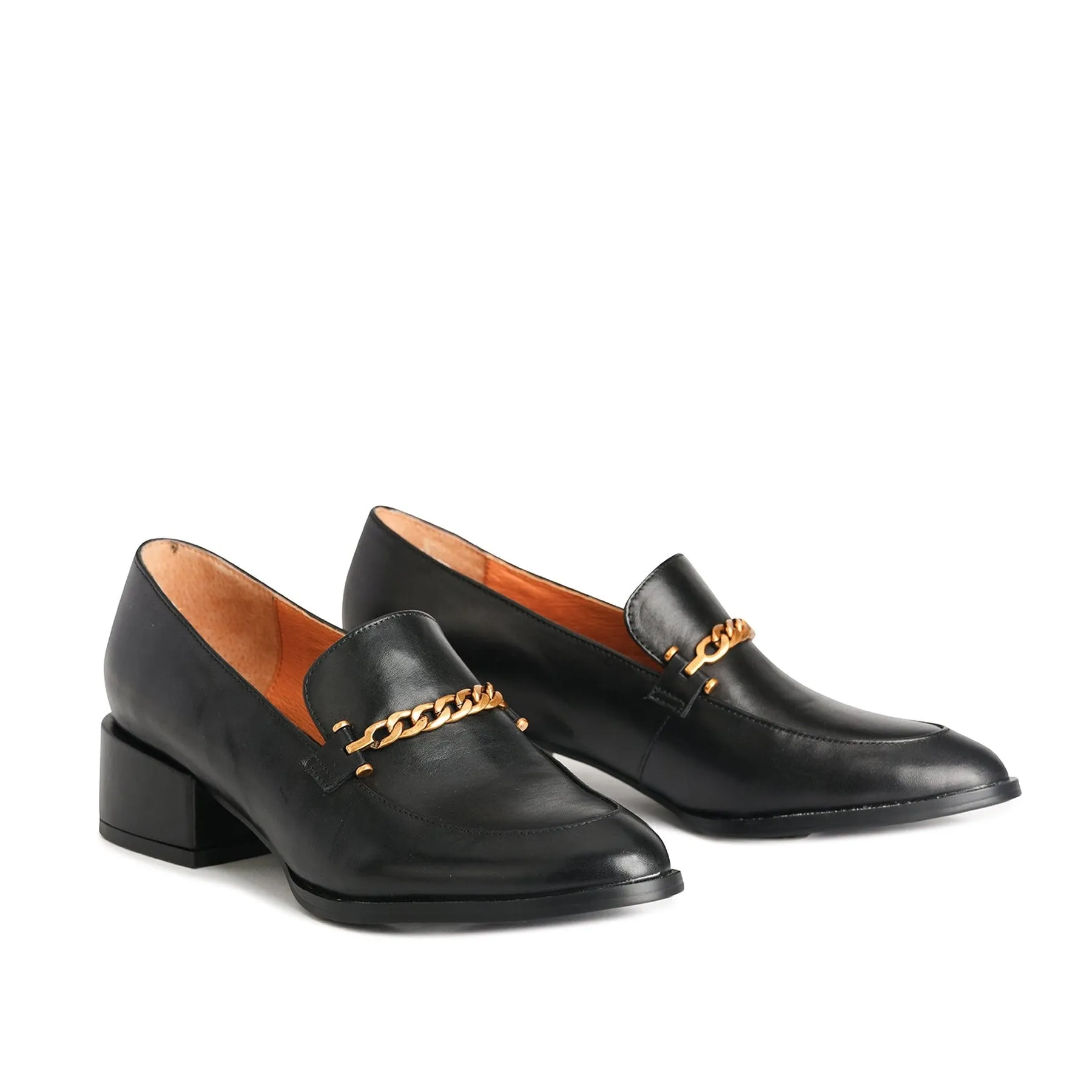 CASTELLA LEATHER HEEL LOAFERS