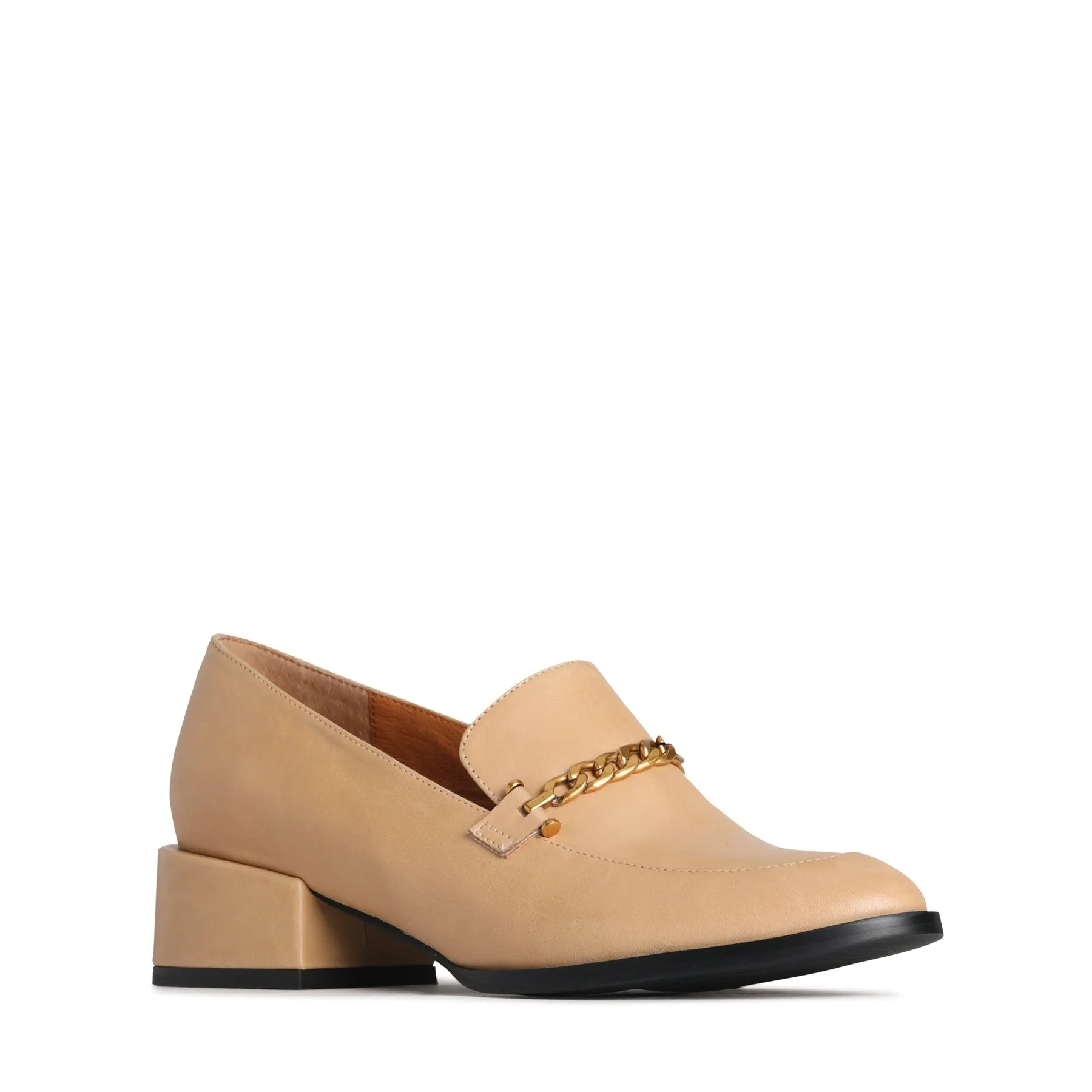 CASTELLA LEATHER HEEL LOAFERS
