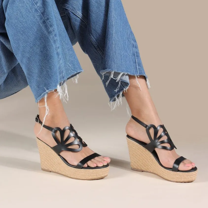 CELINE- BLACK WEDGES