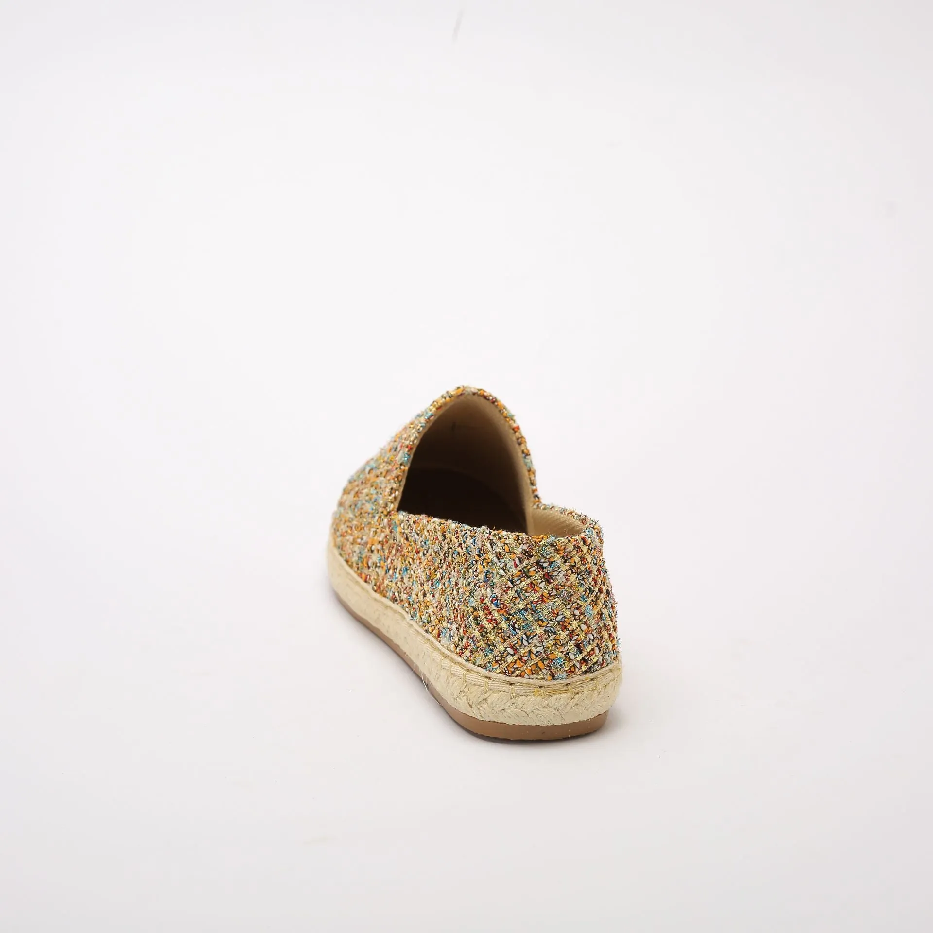 Colorful Glittery Slip On Espadrilles