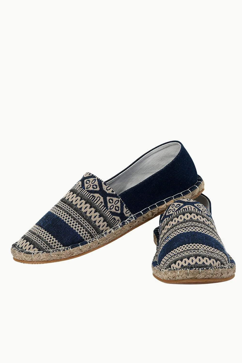 Dobby Navy Detail Ikat Espadrilles