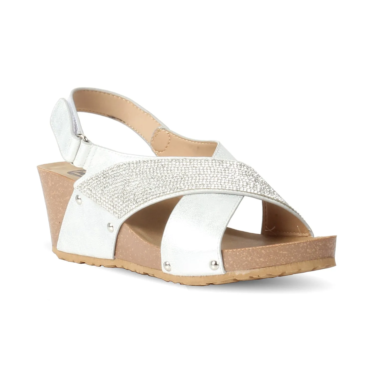 Embellished cork Wedge sandals