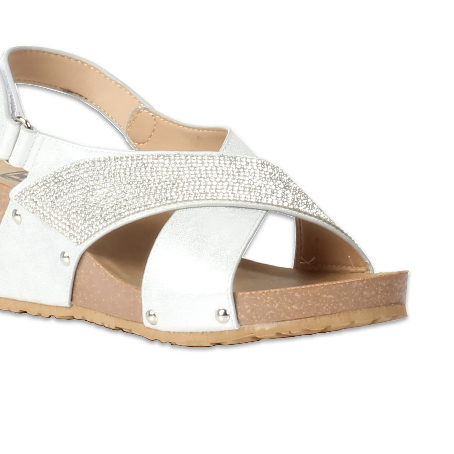 Embellished cork Wedge sandals