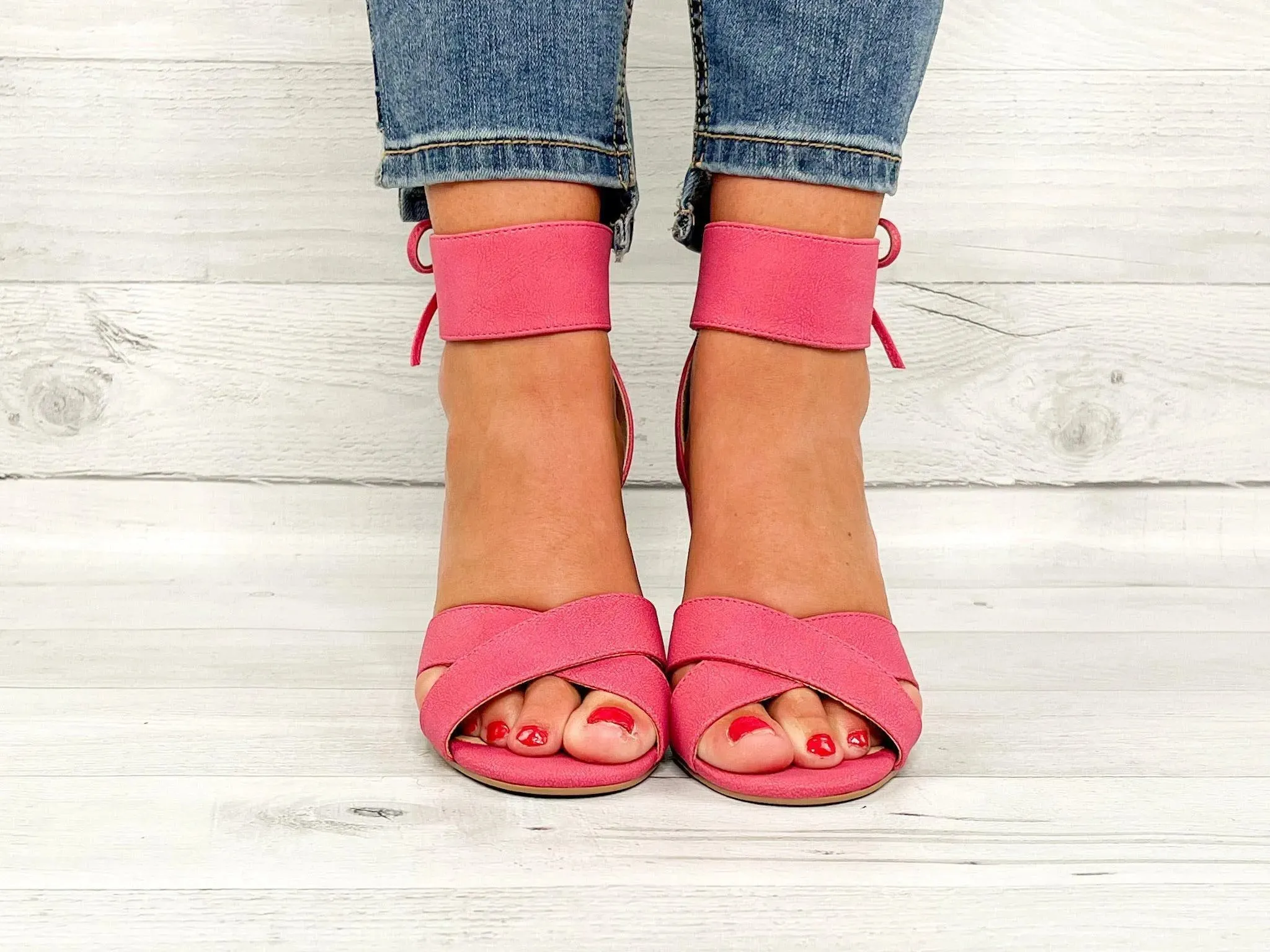 Fuchsia Bow Wedge