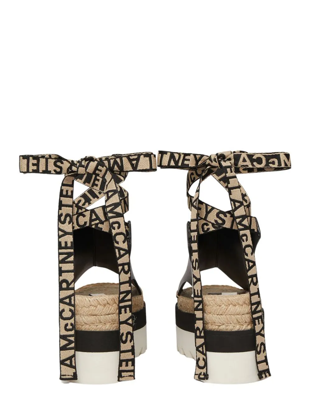 Gaia Peeptoe Platform Espadrilles (Black)