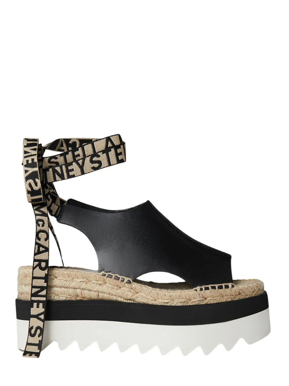 Gaia Peeptoe Platform Espadrilles (Black)