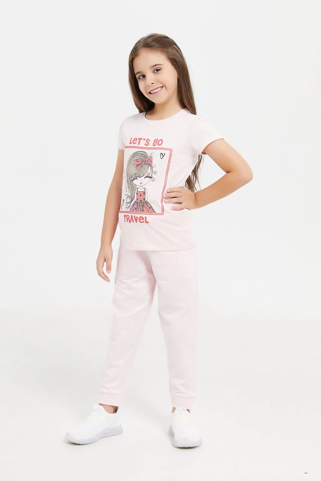 Girls Pink Track Pant