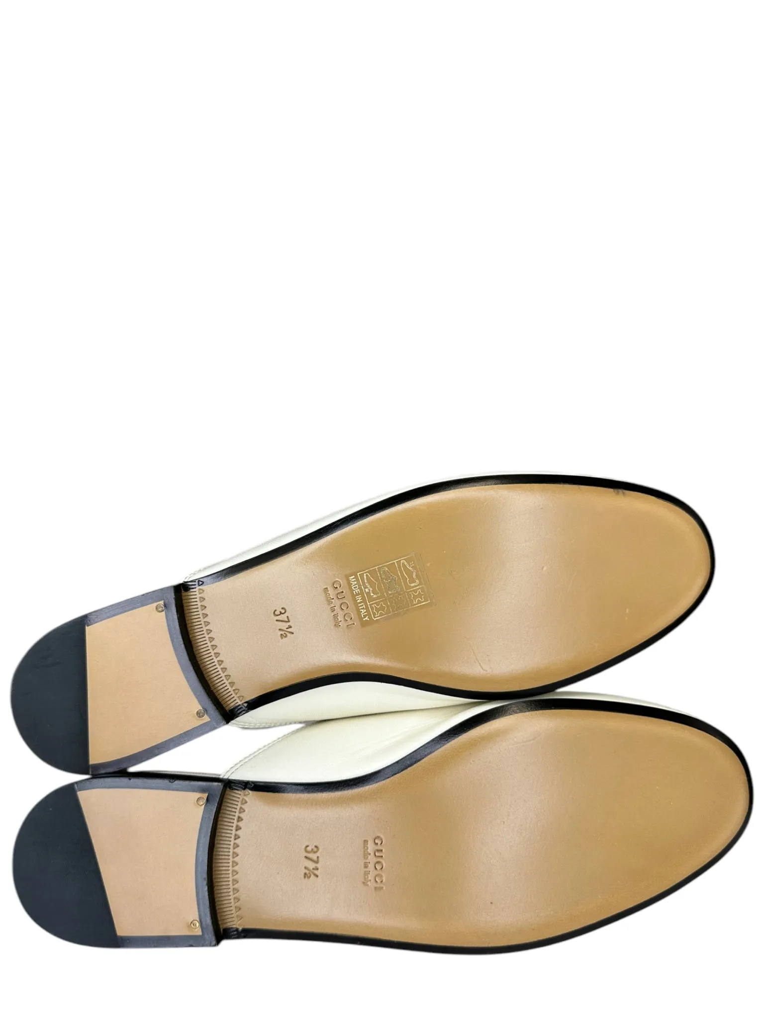 Gucci NEW Cream Leather Princetown Mule Size 37.5