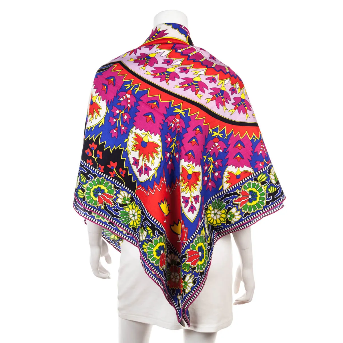 Hermes Fuschia, Red, & Blue Paisley from Paisley Cashmere Shawl 140