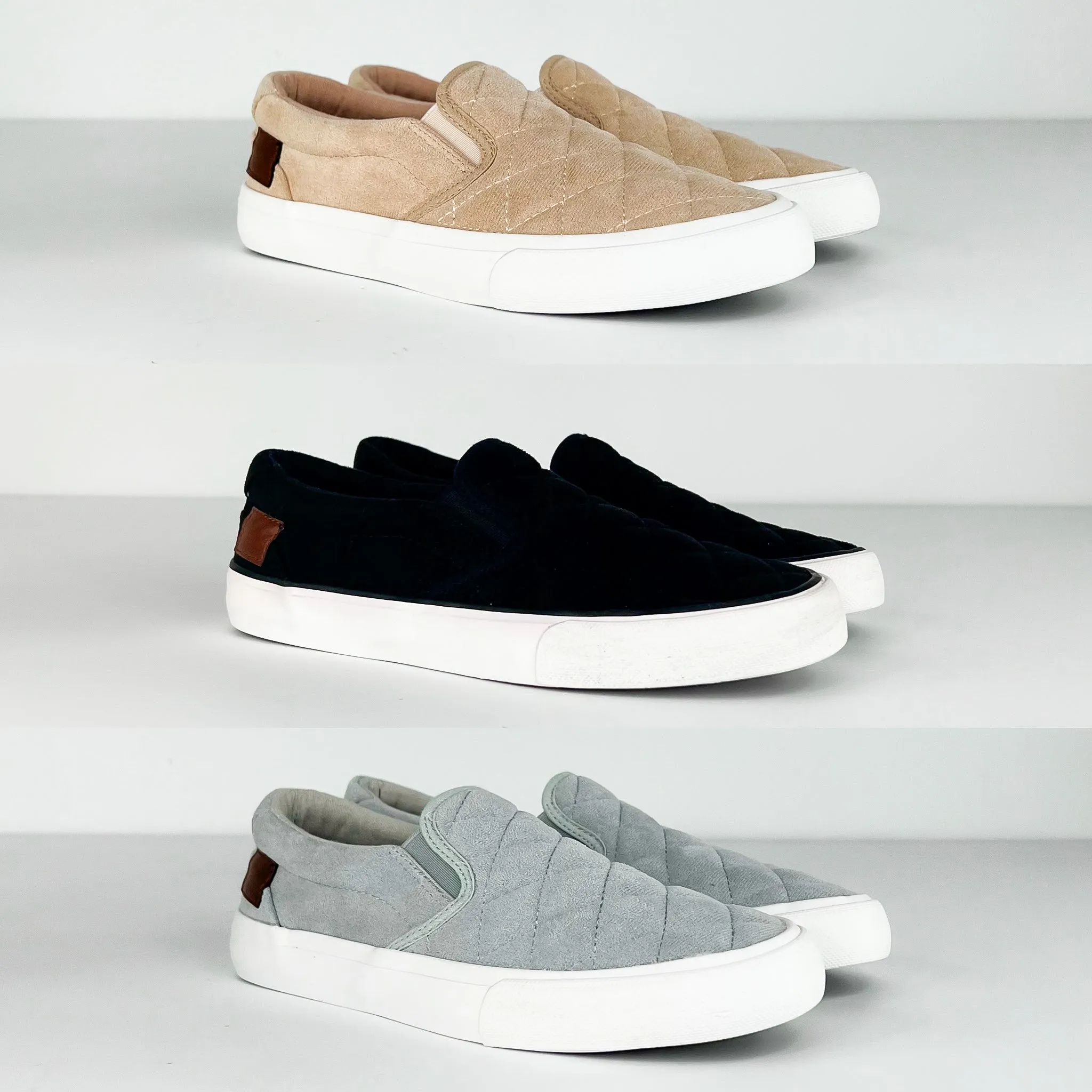 In the Groove Quilted Slip On Sneakers - 3 colors!