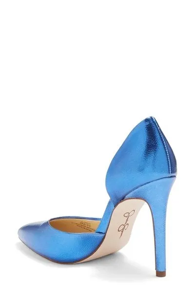Jessica Simpson Paryn Meta Royal Blue Slip On Pointed Toe Stiletto Heel Pumps