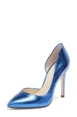 Jessica Simpson Paryn Meta Royal Blue Slip On Pointed Toe Stiletto Heel Pumps
