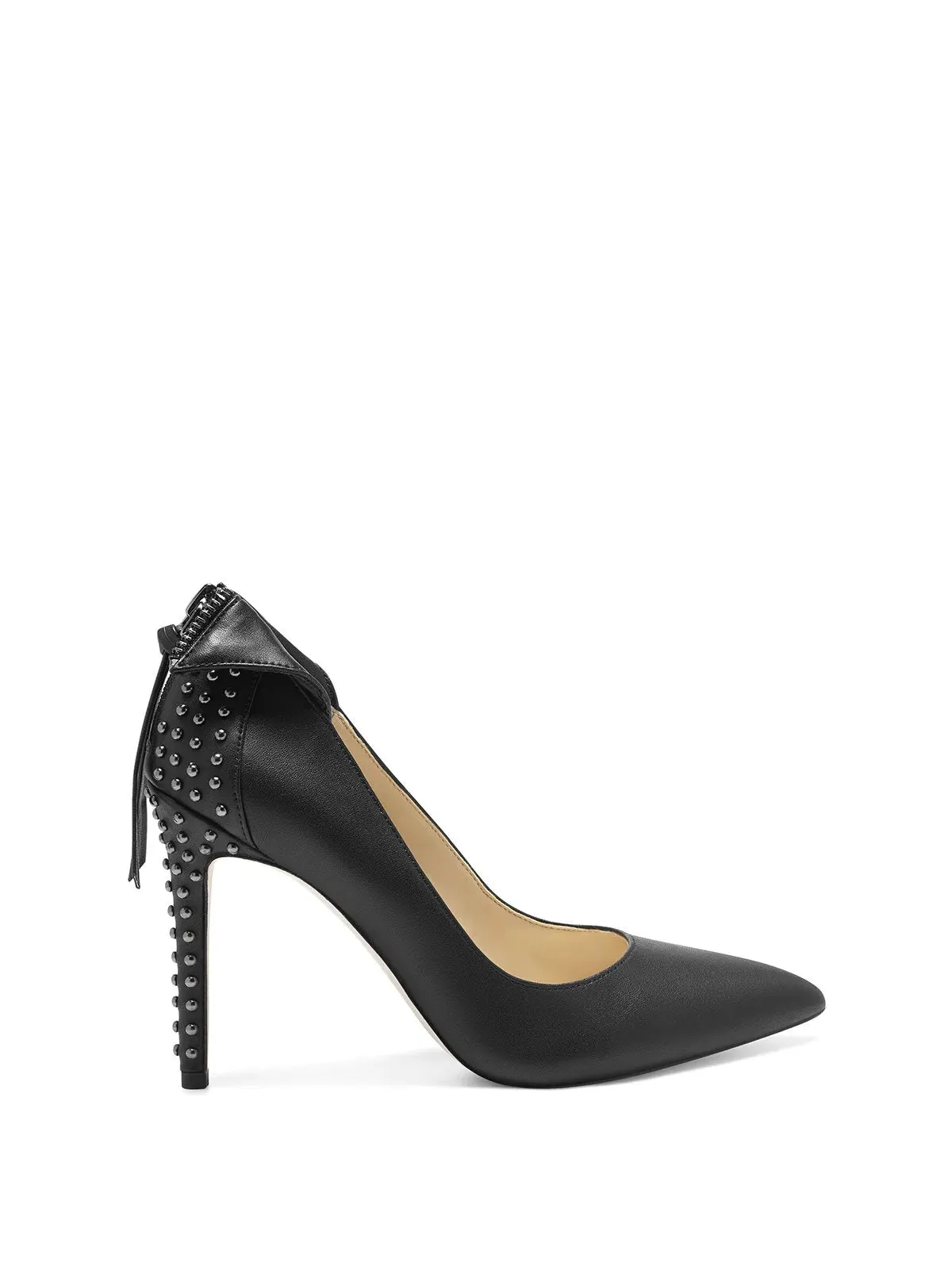 Jessica Simpson Pestara Black Slip On Pointed Toe Stiletto Heel Studded Pumps