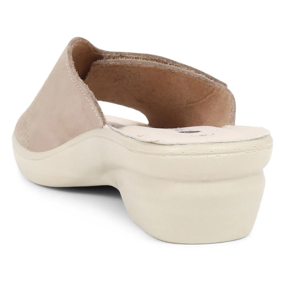 Leather Slip On Wedge Sandals - POLY39019 / 325 446