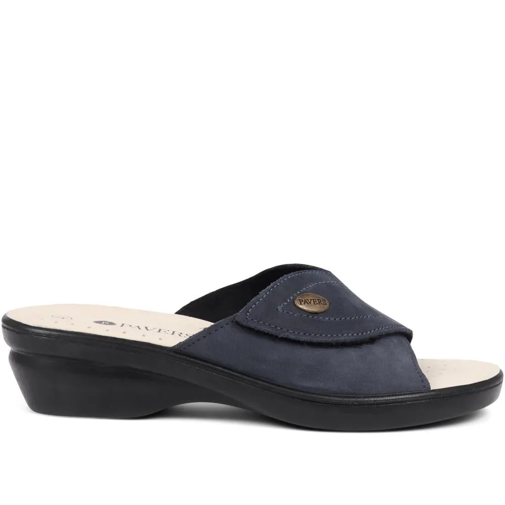 Leather Slip On Wedge Sandals - POLY39019 / 325 446