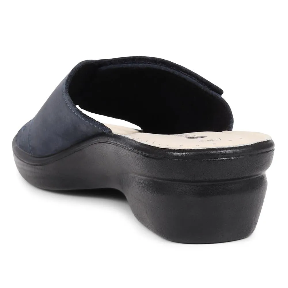 Leather Slip On Wedge Sandals - POLY39019 / 325 446
