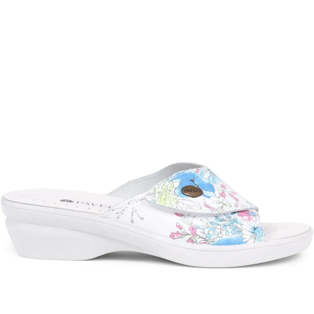 Leather Slip On Wedge Sandals - POLY39019 / 325 446