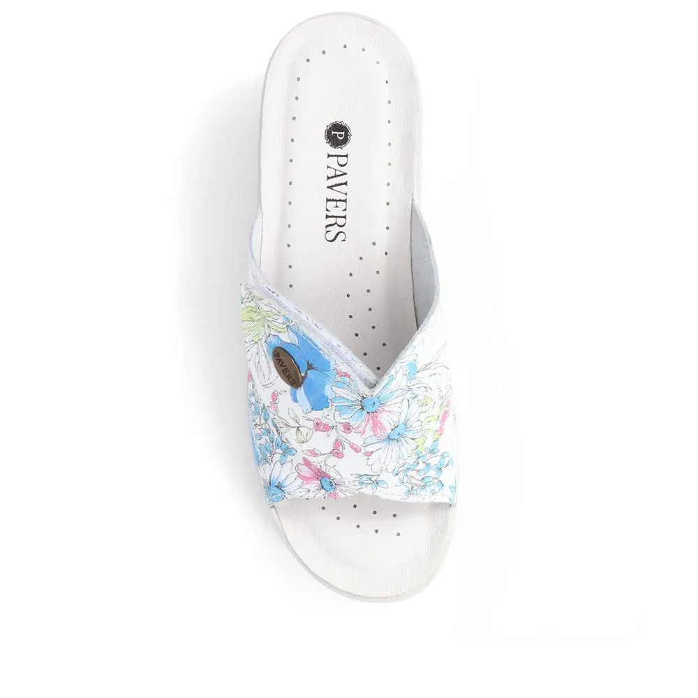 Leather Slip On Wedge Sandals - POLY39019 / 325 446
