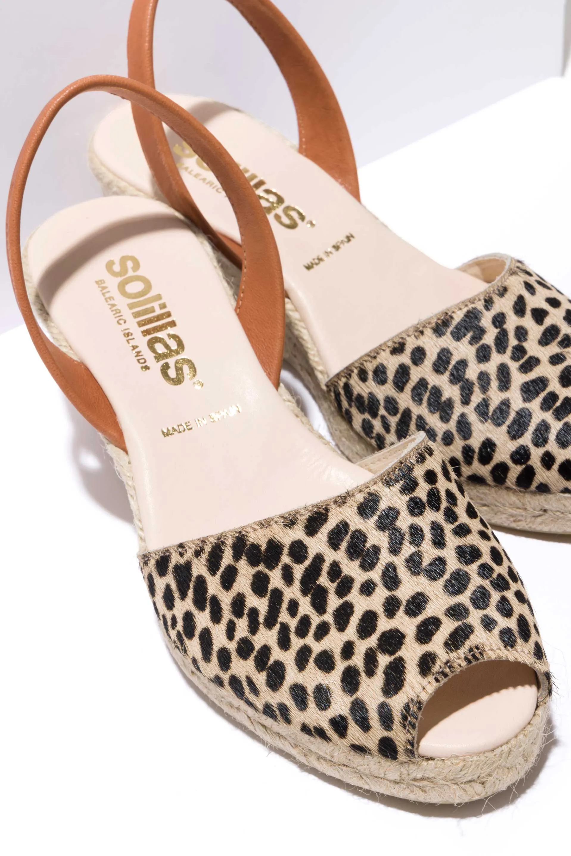 LEOPARDO LALIA - Espadrille Wedge Leopardo Print Fur Menorcan Sandals