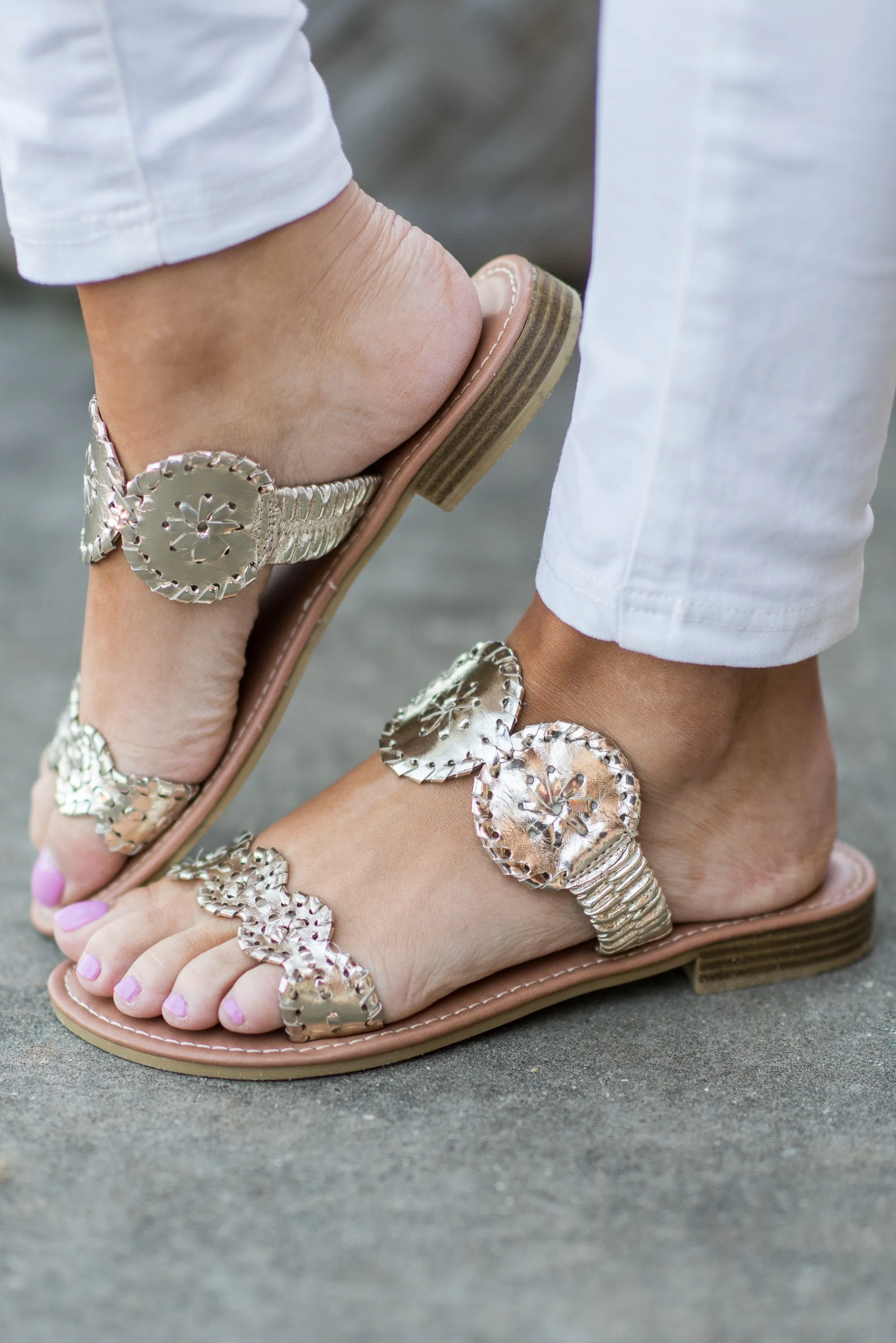 Make Your Own Luck Gold Metallic Sandals