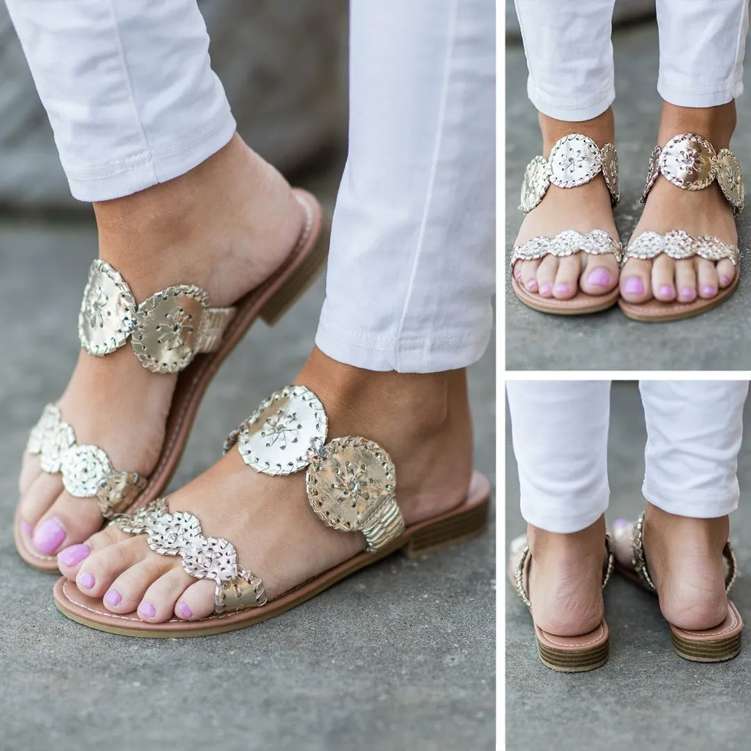 Make Your Own Luck Gold Metallic Sandals