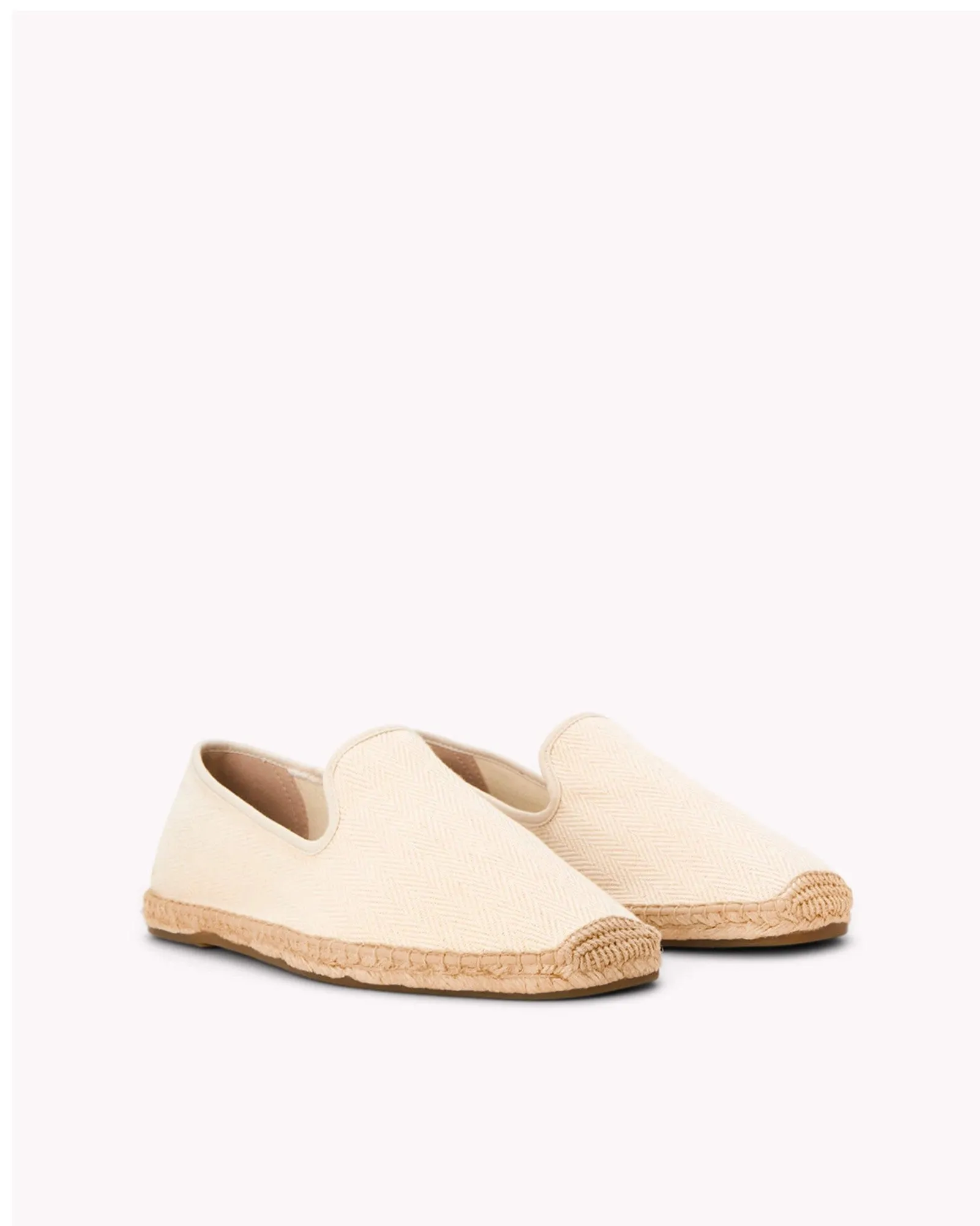 Mens_Espadrilles_The Smoking_Herringbone Colors_Ivory - Tonal