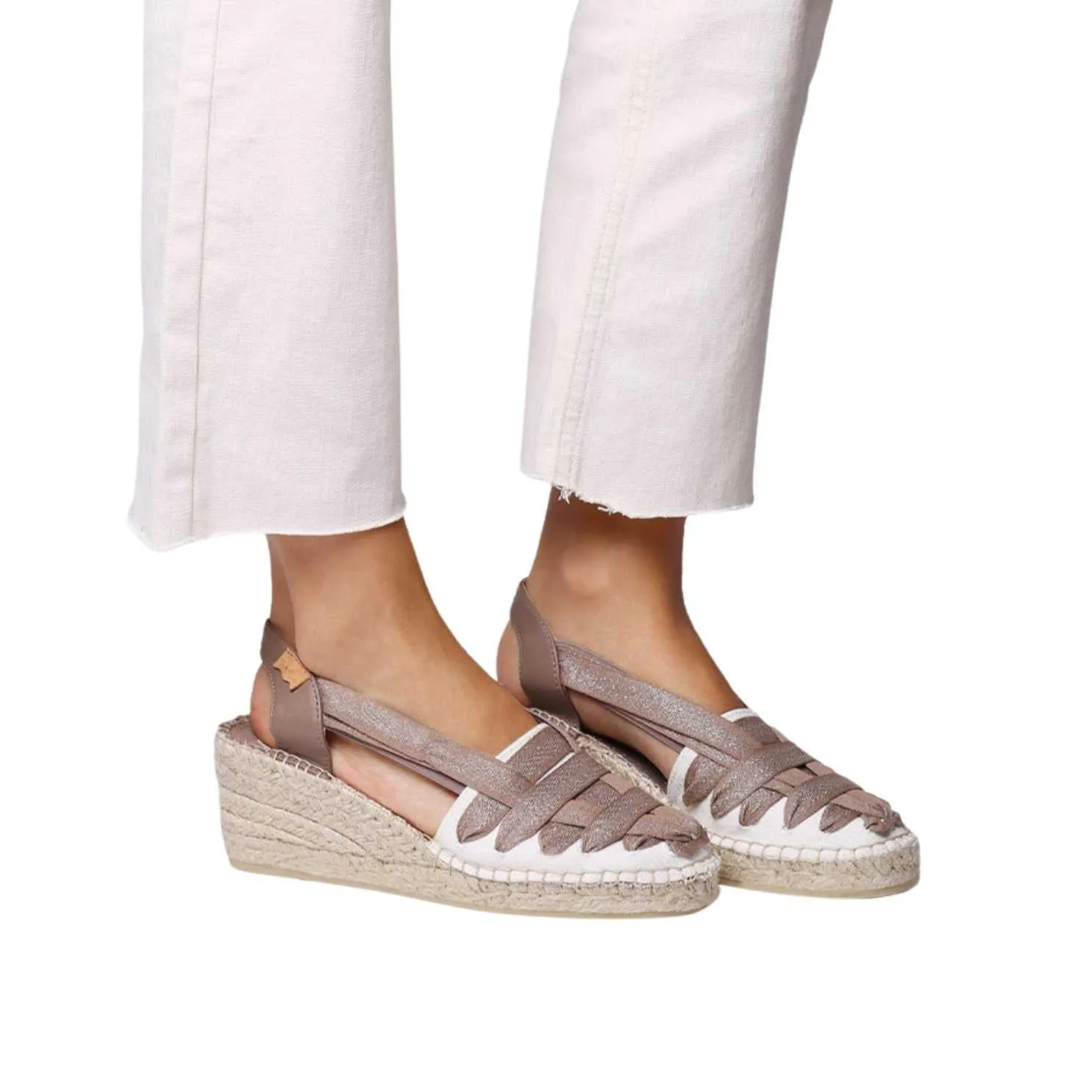 Multicolor Cotton Blend Wedge Espadrille for Women - Tracy-CZ