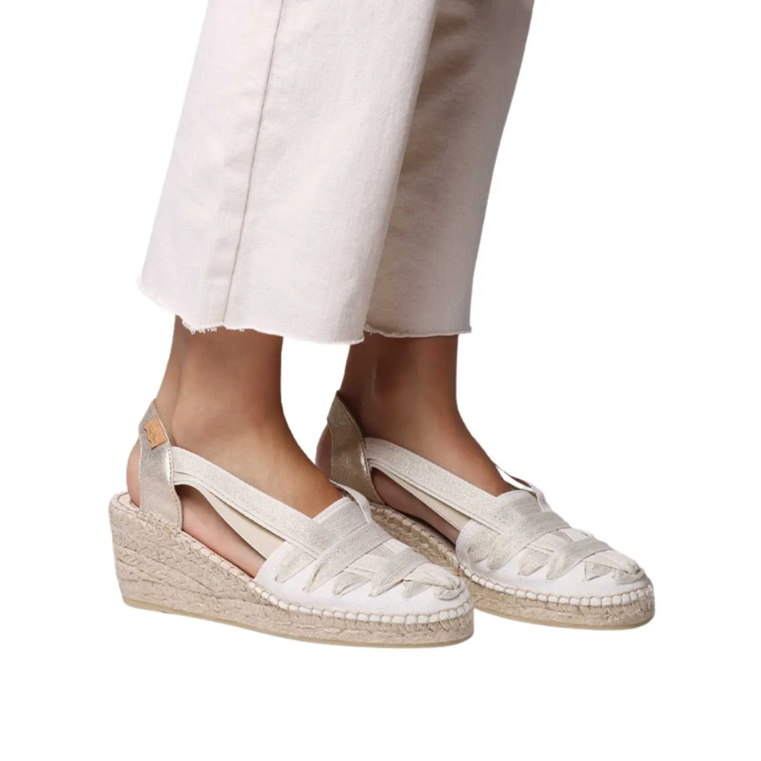 Multicolor Cotton Blend Wedge Espadrille for Women - Tracy-CZ