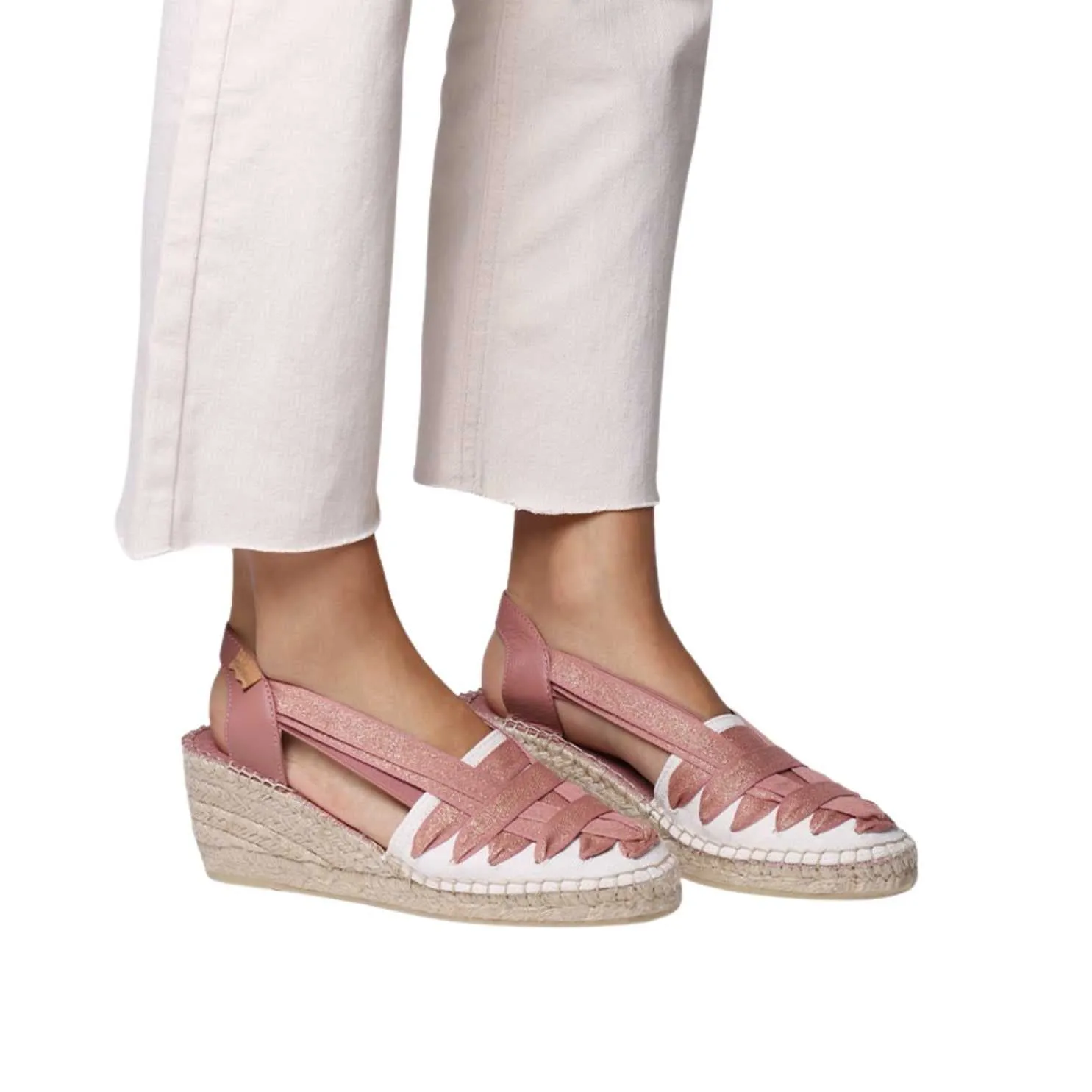 Multicolor Cotton Blend Wedge Espadrille for Women - Tracy-CZ