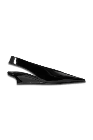Patent-leather Wedge Slingback Pumps