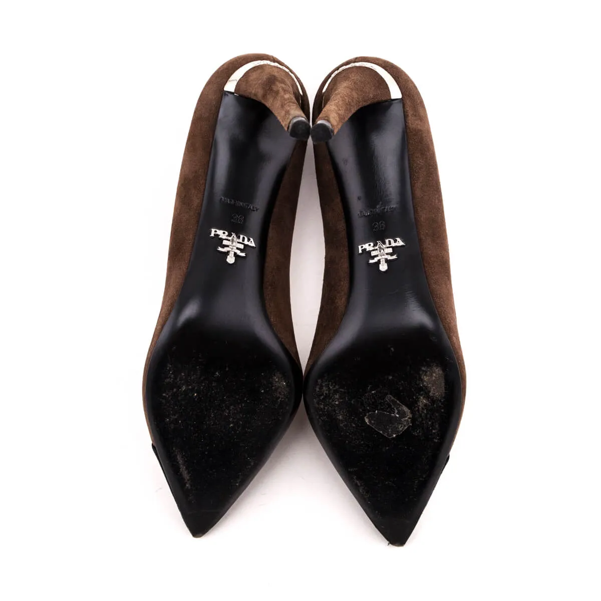 Prada Brown Suede Cap Toe Pumps Size US 38 | EU 38
