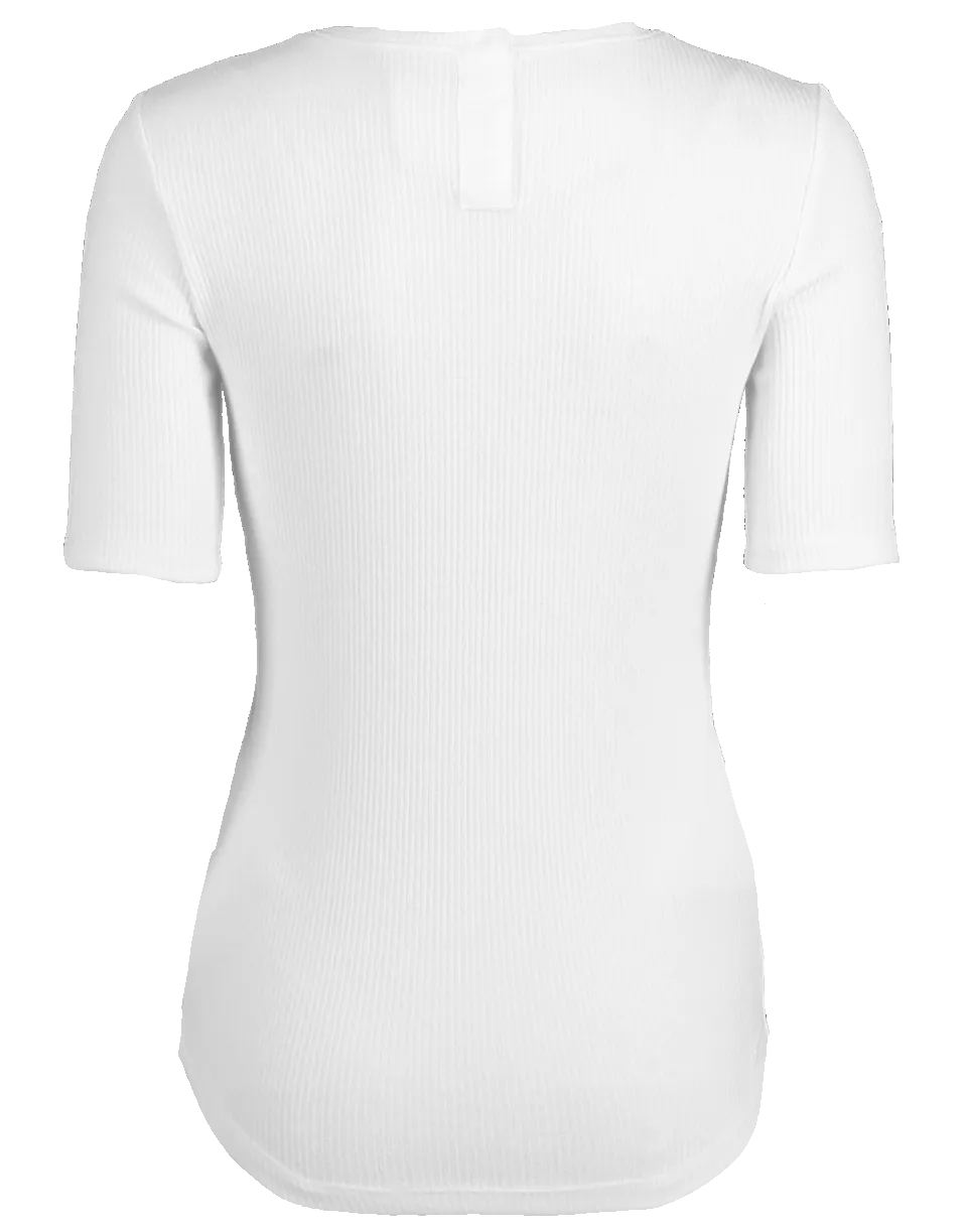 Ribbed Jersey Fitted T-Shirt