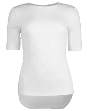 Ribbed Jersey Fitted T-Shirt