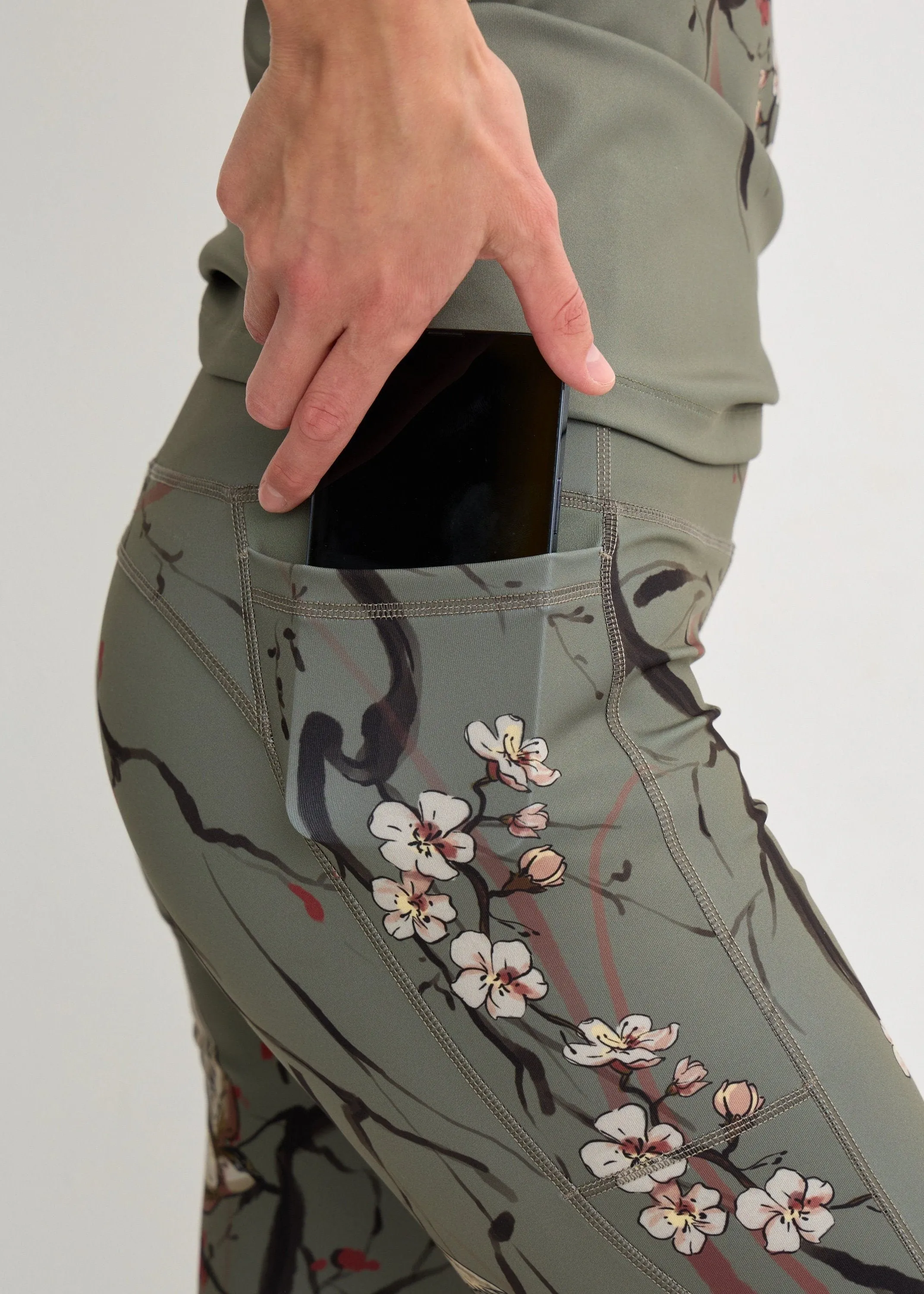 Sakura Print Leggings with Pockets for Women  Yoga, Workout, Everyday Wear