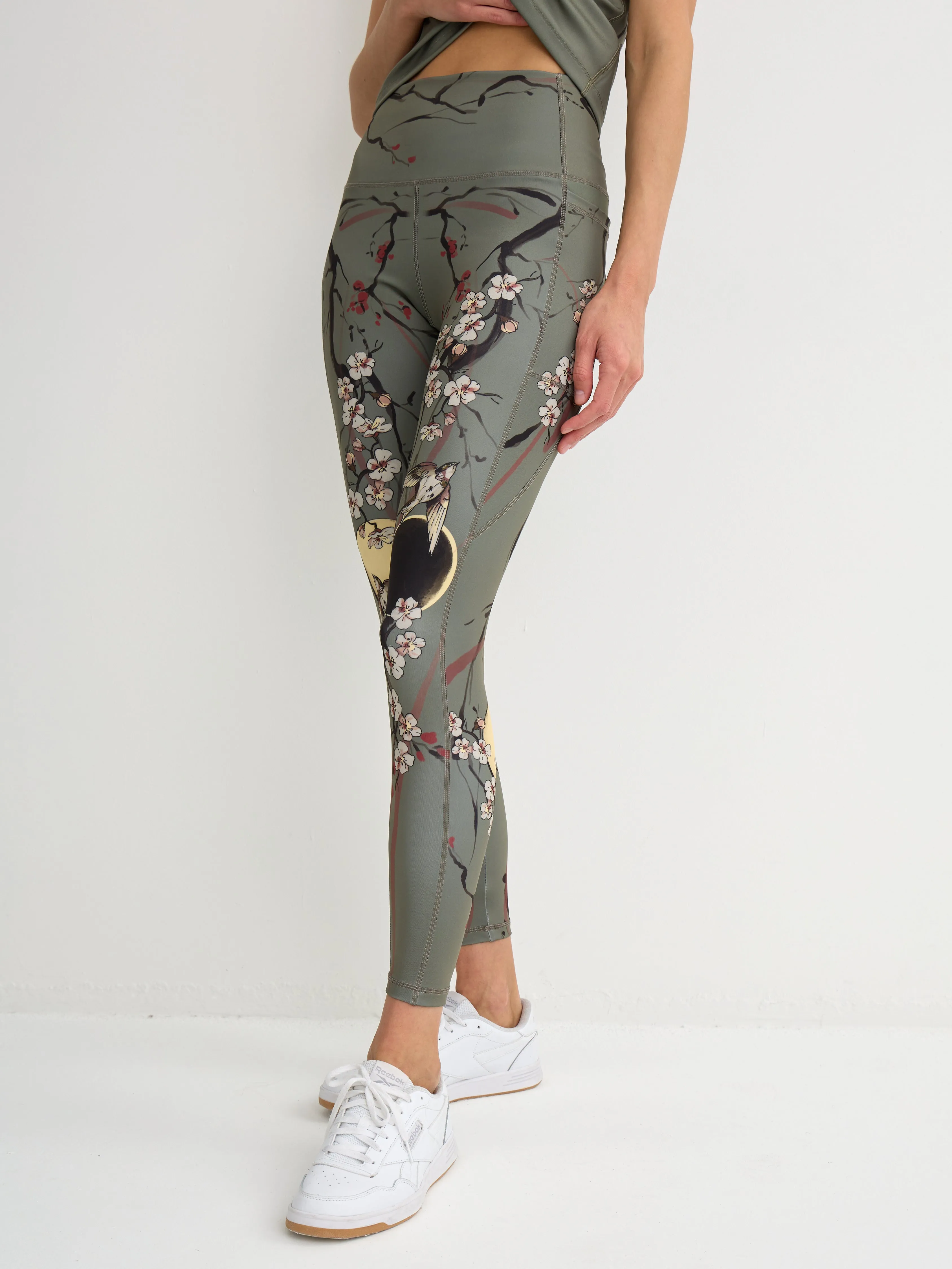 Sakura Print Leggings with Pockets for Women  Yoga, Workout, Everyday Wear