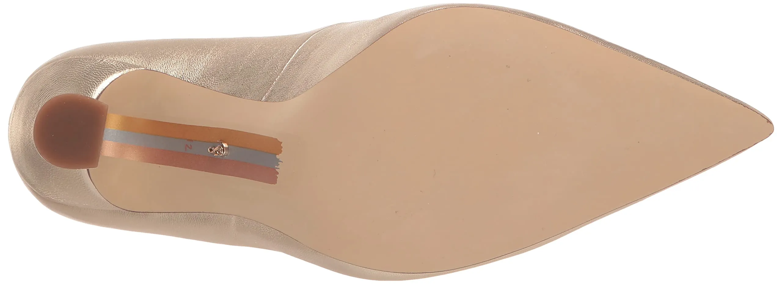 Sam Edelman Antonia Gold Leather Fashion Slip On Pointed Toe Heeled Pump Shoes