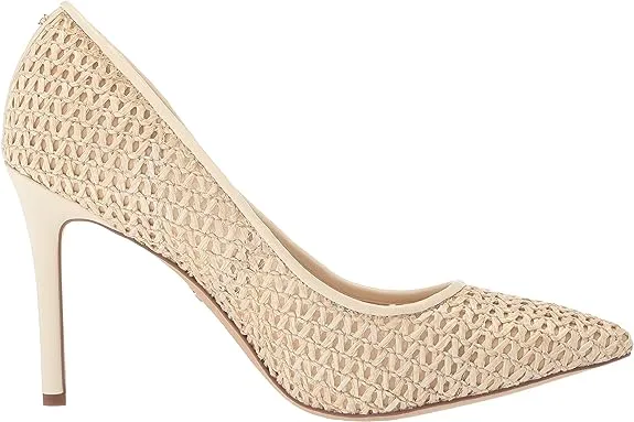 Sam Edelman Hazel Ivory Raffia Stiletto Heel Pointed Toe Slip On Fashion Pumps