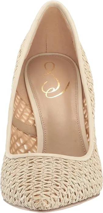 Sam Edelman Hazel Ivory Raffia Stiletto Heel Pointed Toe Slip On Fashion Pumps