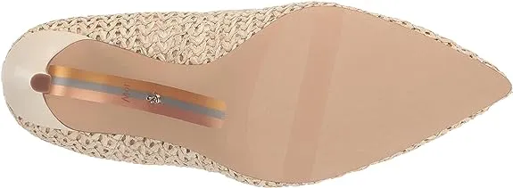 Sam Edelman Hazel Ivory Raffia Stiletto Heel Pointed Toe Slip On Fashion Pumps