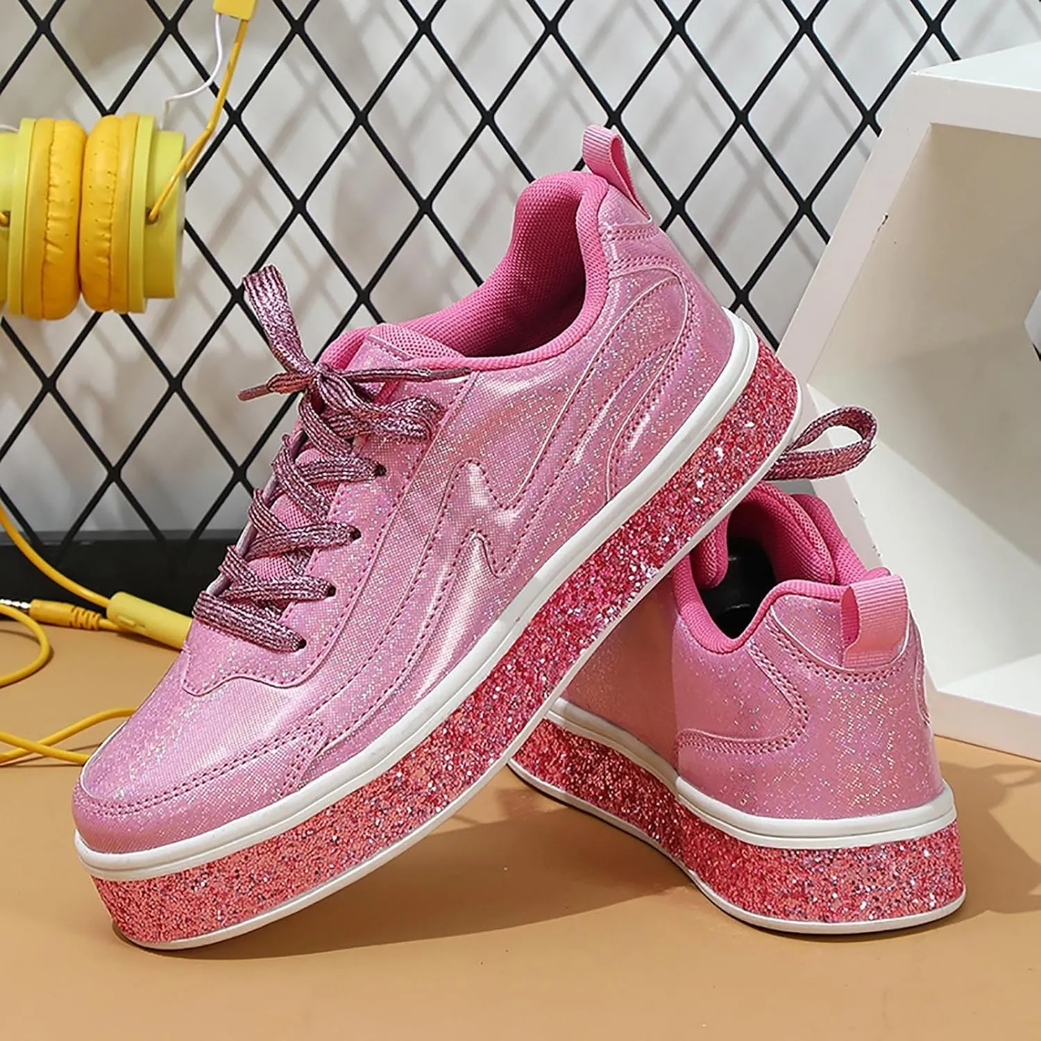 Slip on Walking Shoes Women Dressy PU Leather Non Slip Running Shoes Wide Width Breathable Sports Workout Tennis Shoes Lightweight Fashion Sneakers
