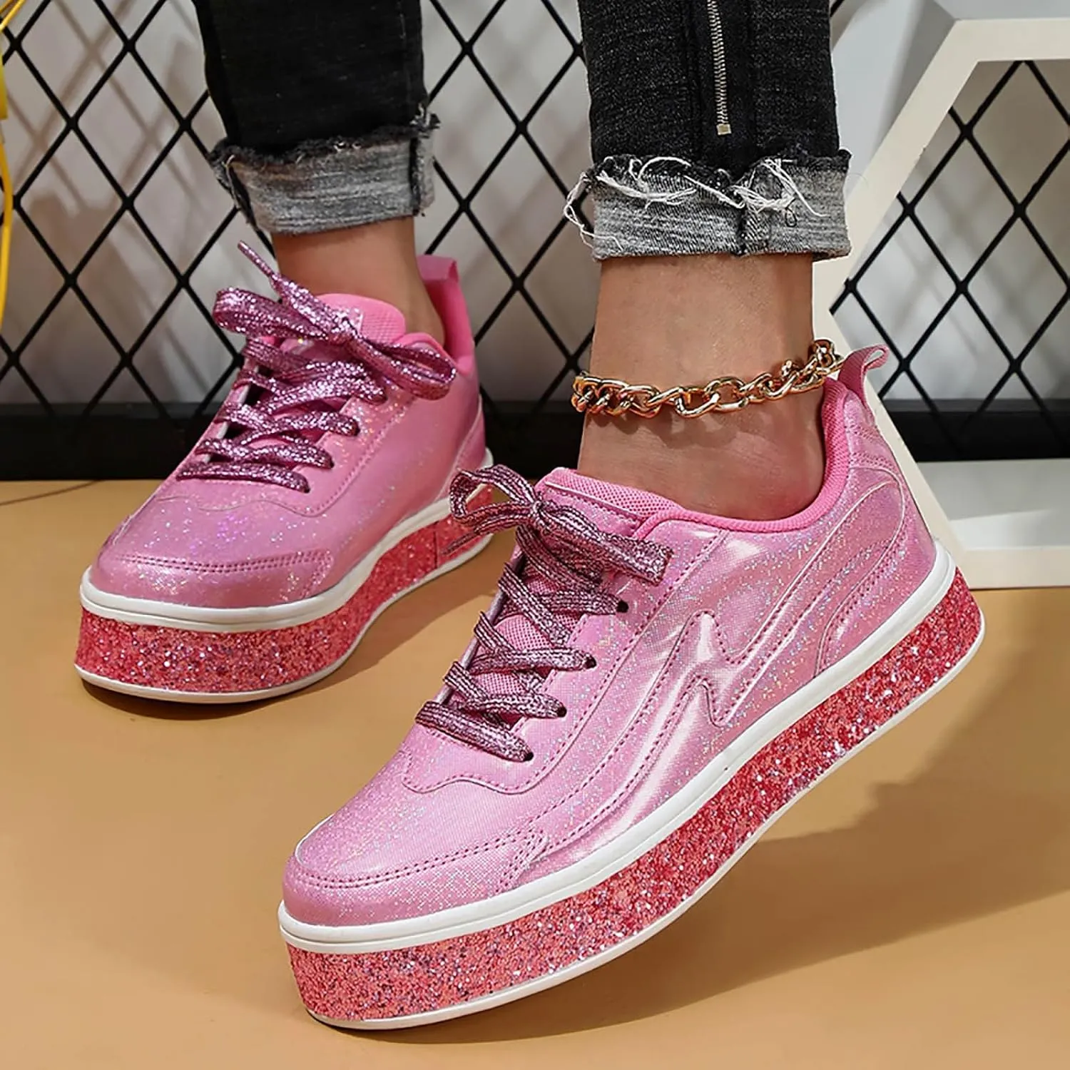 Slip on Walking Shoes Women Dressy PU Leather Non Slip Running Shoes Wide Width Breathable Sports Workout Tennis Shoes Lightweight Fashion Sneakers