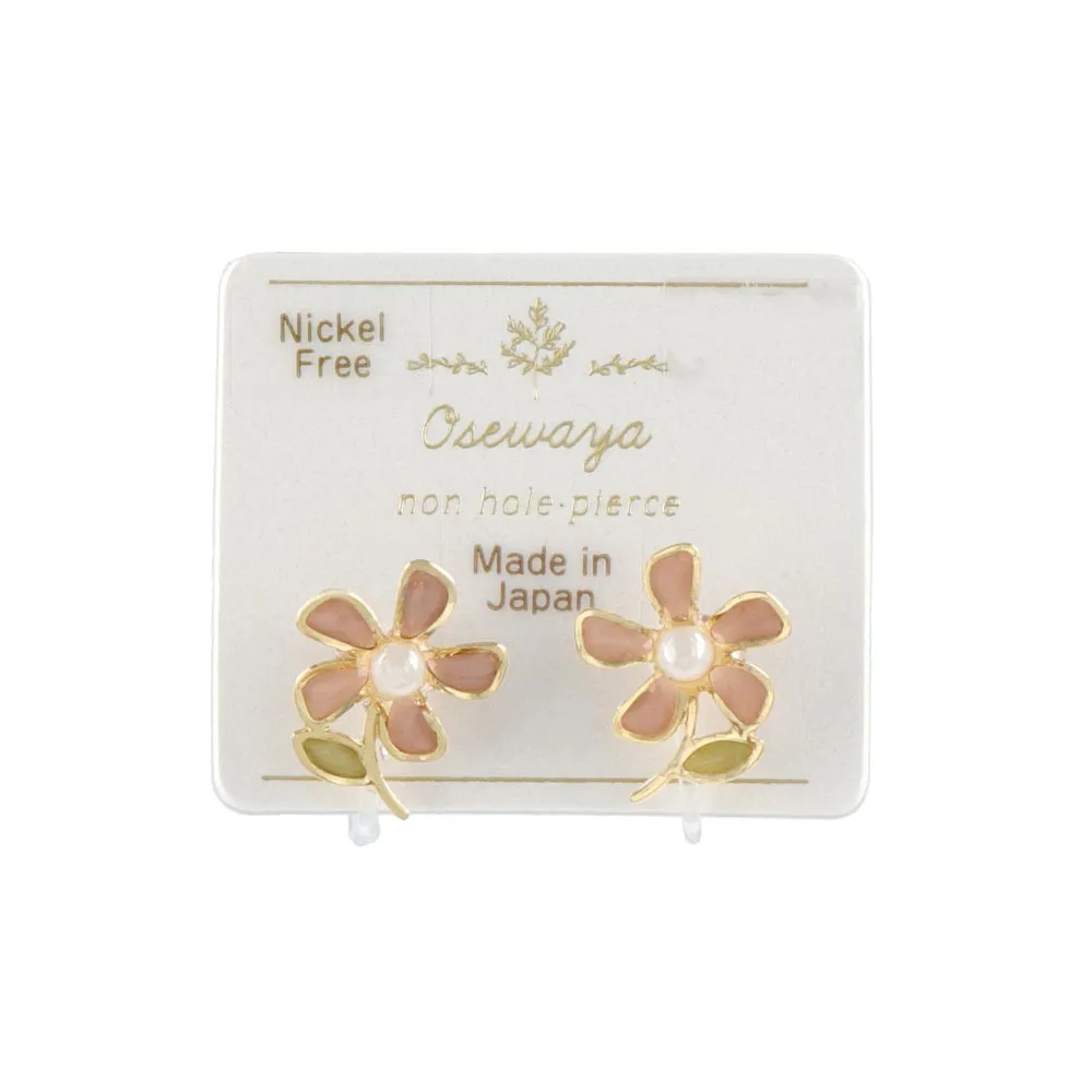 Small Flower Invisible Clip On Earrings